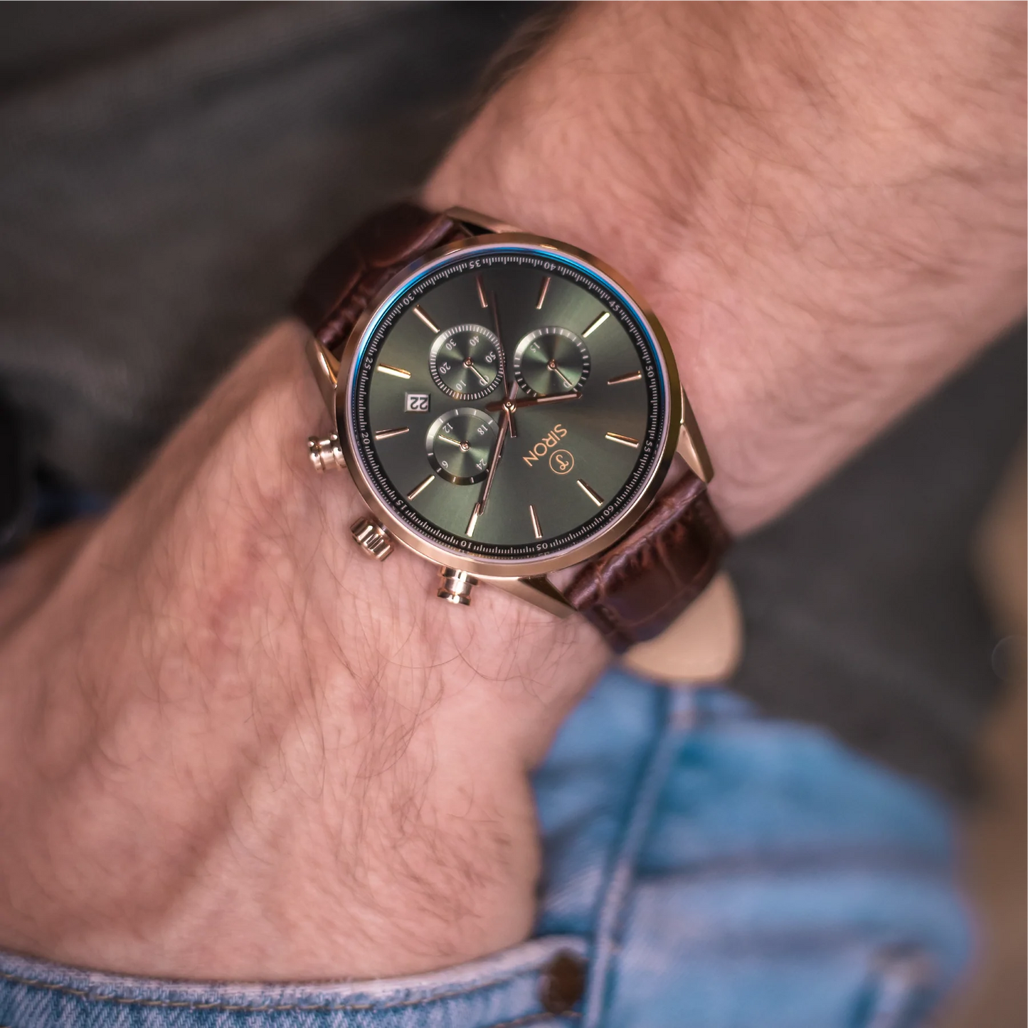 SUPERIOR CHRONO KINGS GREEN – ROSE GOLD – CROC